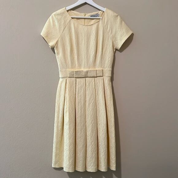 Tailored Pleated Midi Dress with Knot Detail - Picture 1 of 9